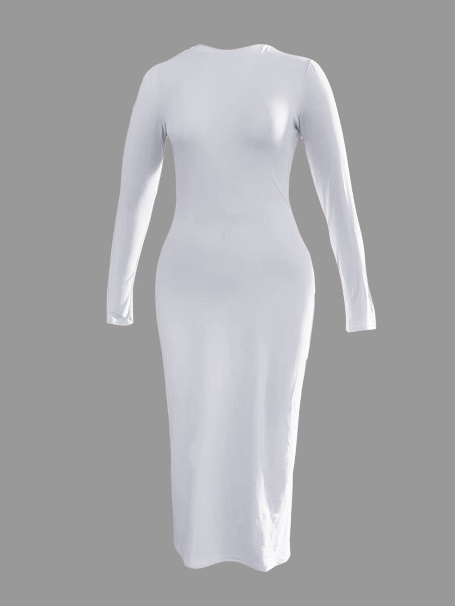 RYNLEES BASICS Round Neck Bodycon Dress
