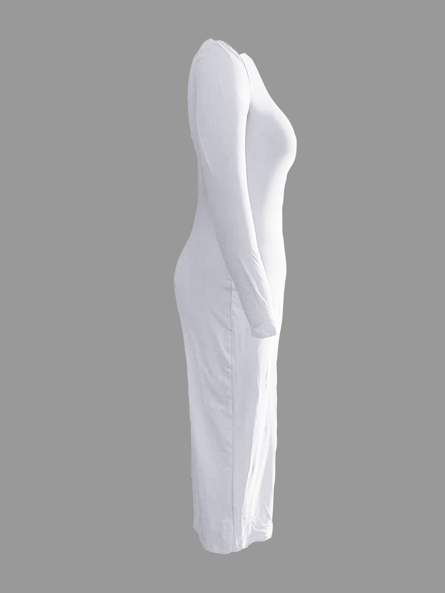 RYNLEES BASICS Round Neck Bodycon Dress
