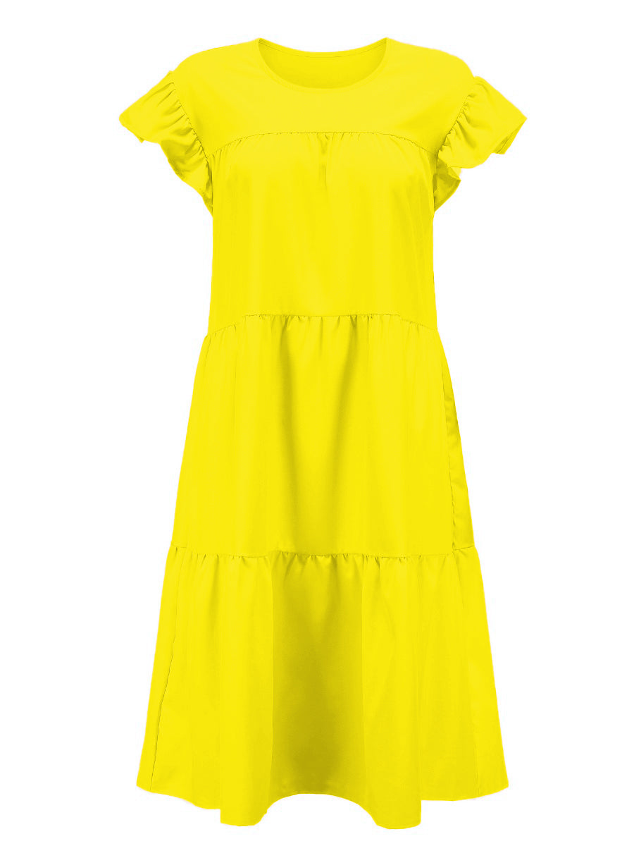 RYNLEES Plus Size Ruffle Design A Line Loose Dress