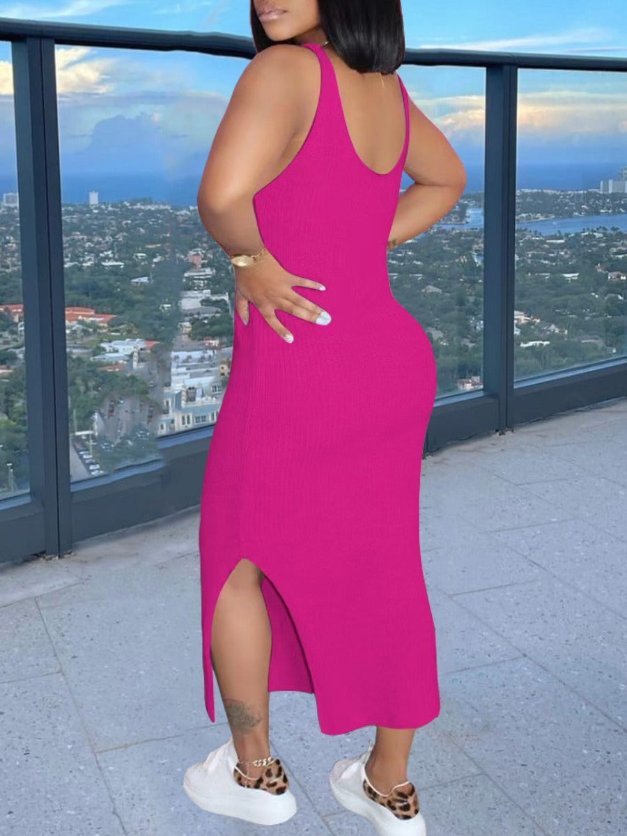 RYNLEES Pattern Lip Print Maxi Dress