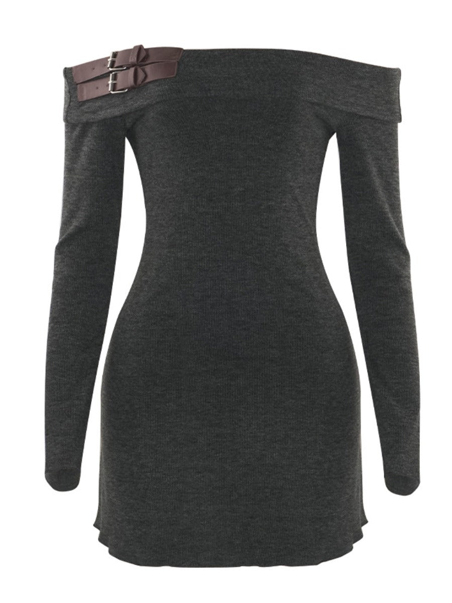 RYNLEES Patchwork Solid Color Mini Dress