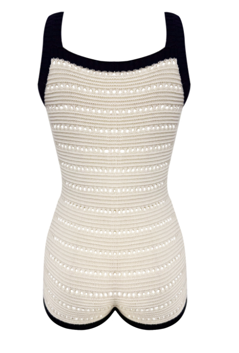 RYNLEES Cut Out Solid Color Romper