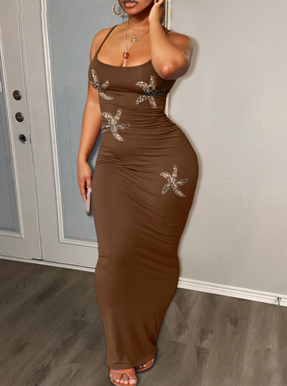 RYNLEES LovelyWholesale™ Patchwork Starfish Maxi Dress