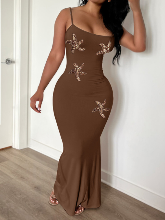 RYNLEES LovelyWholesale™ Patchwork Starfish Maxi Dress